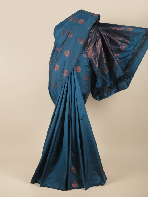 

Pothys Teal Woven Design Silk Cotton Saree