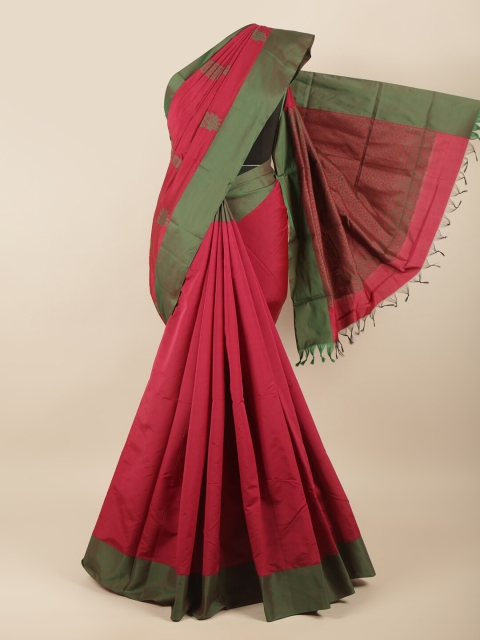 

Pothys Pink & Green Woven Design Silk Cotton Saree