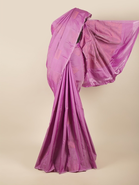 

Pothys Lavender & Copper-Toned Ethnic Motifs Zari Silk Cotton Saree