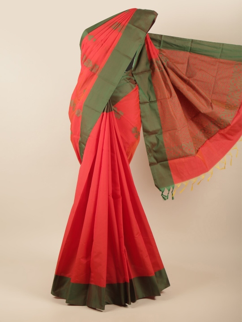 

Pothys Red & Green Woven Design Silk Cotton Saree