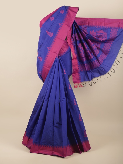 

Pothys Blue & Pink Woven Design Silk Cotton Saree