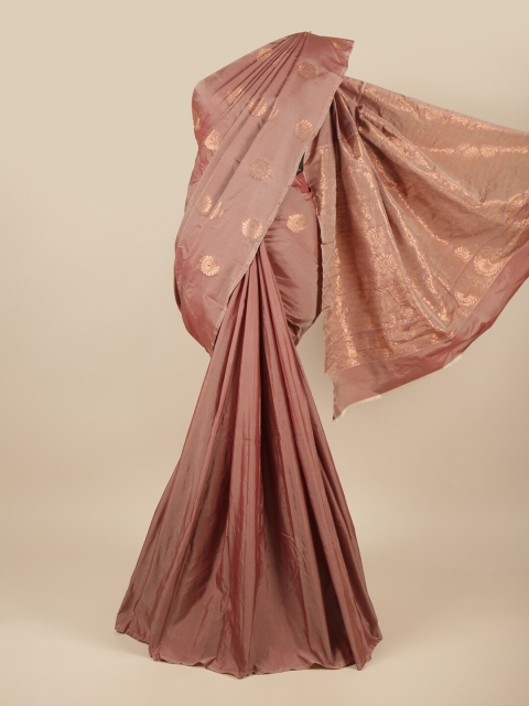 

Pothys Mauve & Copper-Toned Ethnic Motifs Zari Silk Cotton Saree