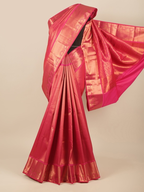 

Pothys Pink & Copper-Toned Ethnic Motifs Zari Pure Silk Saree