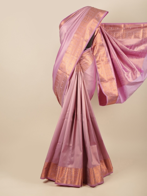 

Pothys Lavender & Copper-Toned Woven Design Zari Pure Silk Saree