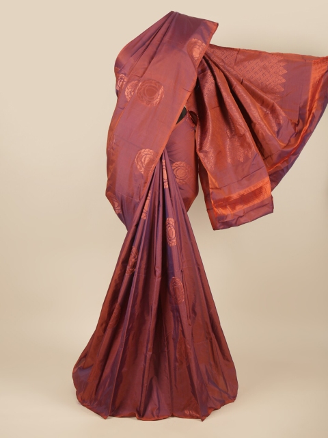 

Pothys Brown & Copper-Toned Ethnic Motifs Zari Silk Cotton Saree