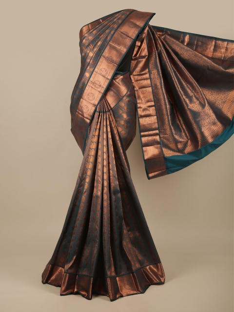 

Pothys Green Woven Design Pure Silk Saree, Blue