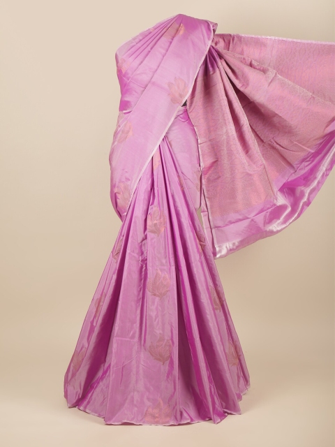 

Pothys Lavender & Copper-Toned Floral Zari Silk Cotton Saree