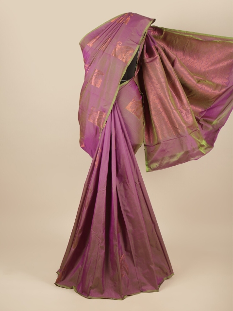 

Pothys Purple & Copper-Toned Ethnic Motifs Silk Cotton Saree
