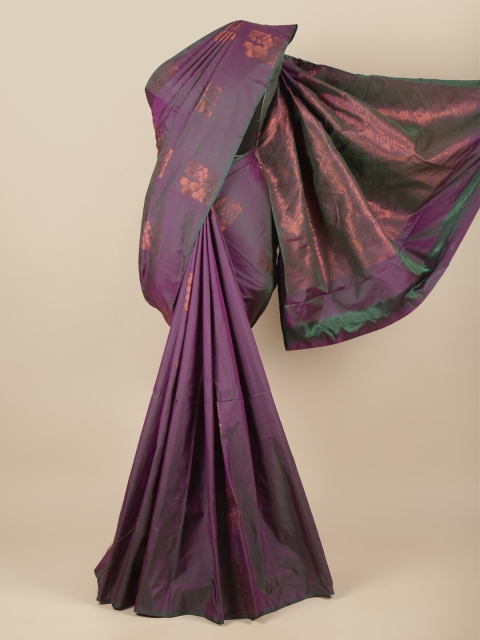 

Pothys Purple & Copper-Toned Ethnic Motifs Zari Silk Cotton Saree