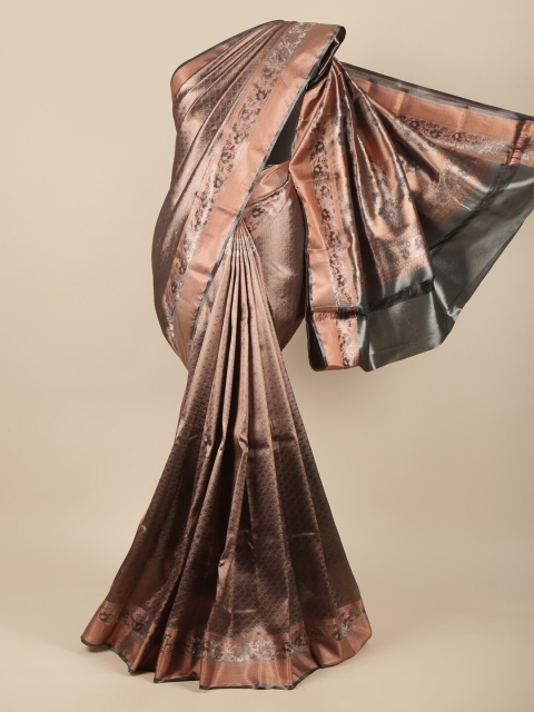 

Pothys Grey & Copper-Toned Ethnic Motifs Pure Silk Saree