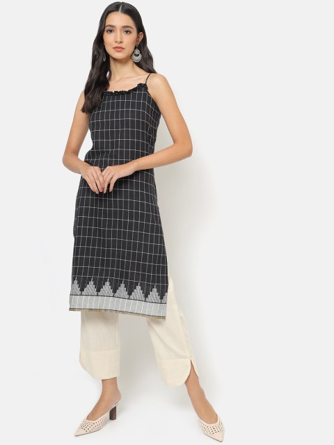 

Saaki Women Black Pure Cotton Kurta with Trousers