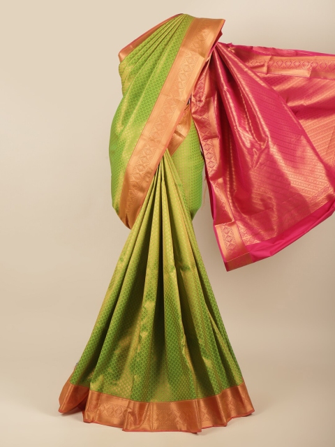 

Pothys Green & Pink Ethnic Motifs Zari Art Silk Saree