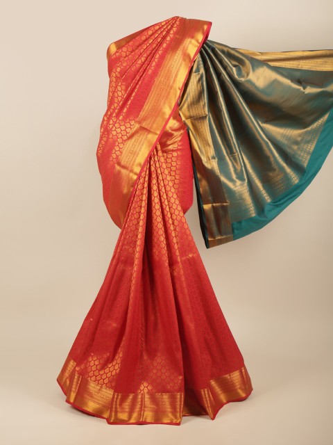 

Pothys Red & Blue Woven Design Zari Art Silk Saree