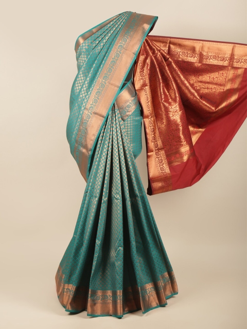 

Pothys Green & Rust Woven Design Zari Art Silk Saree
