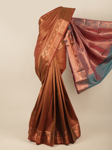 

Pothys Green & Grey Ethnic Motifs Zari Art Silk Saree