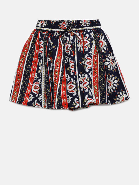 

Tiny Girl Navy & Red Printed Flared Skort, Navy blue