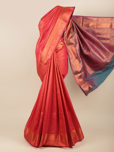 

Pothys Red & Blue Woven Design Zari Art Silk Saree