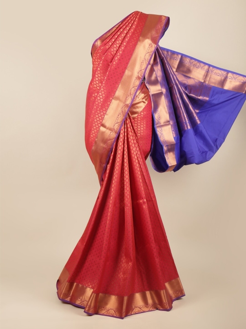 

Pothys Red & Blue Ethnic Motifs Zari Art Silk Saree