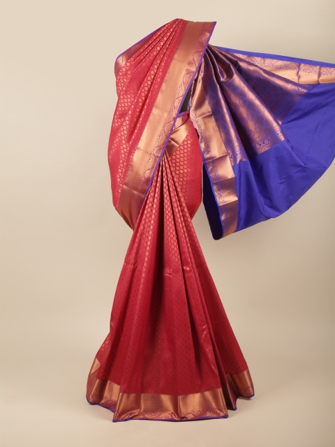

Pothys Pink & Gold-Toned Woven Design Zari Art Silk Saree