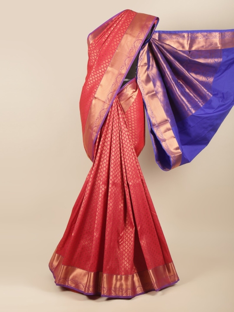 

Pothys Red & Blue Ethnic Motifs Zari Art Silk Saree