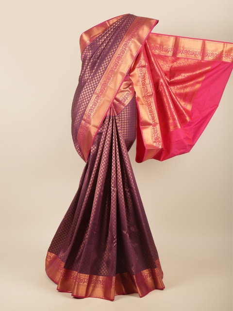 

Pothys Violet & Pink Ethnic Motifs Zari Art Silk Saree