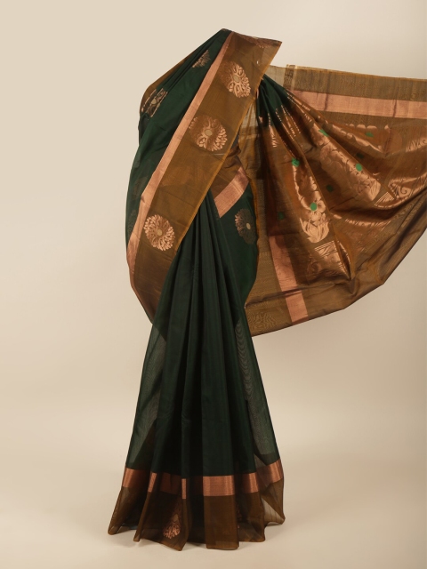 

Pothys Green Woven Design Jute Silk Saree
