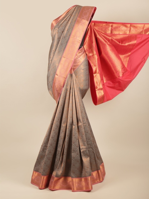 

Pothys Grey & Copper-Toned Ethnic Motifs Zari Art Silk Saree