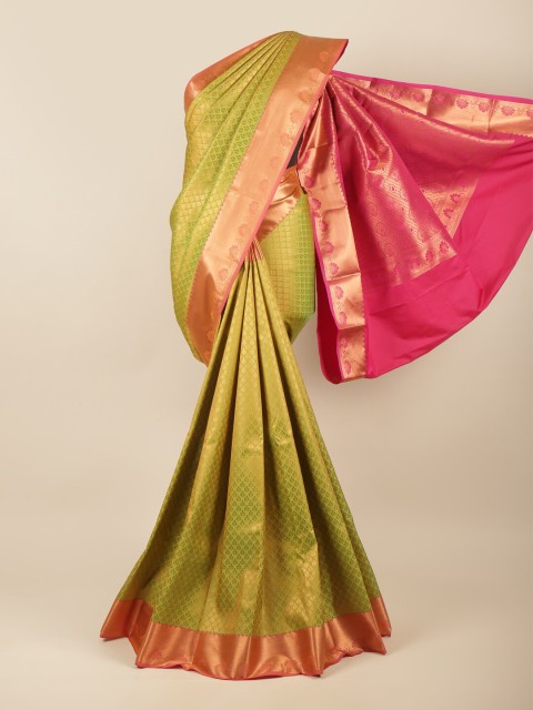 

Pothys Green & Pink Ethnic Motifs Zari Art Silk Saree