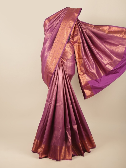 

Pothys Violet & Copper-Toned Woven Design Zari Art Silk Saree