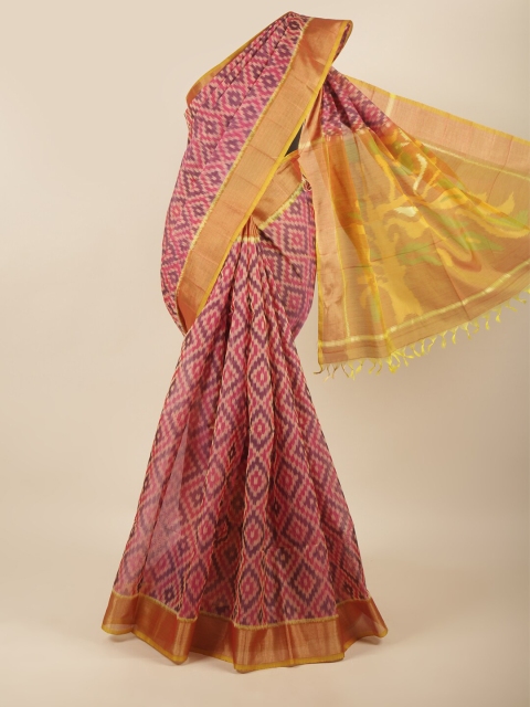 

Pothys Pink & Orange Silk Cotton Saree