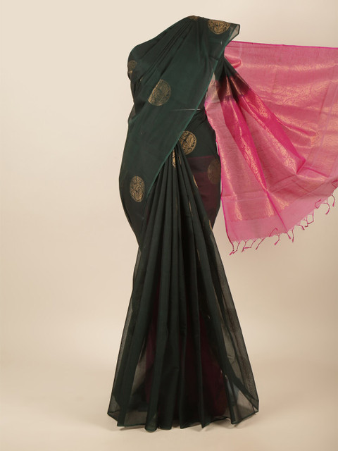 

Pothys Green & Pink Woven Design Silk Cotton Saree