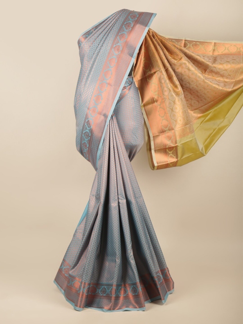 

Pothys Blue & Gold-Toned Woven Design Zari Art Silk Saree