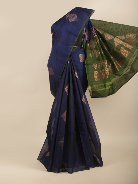 

Pothys Blue & Green Ethnic Motifs Silk Cotton Saree