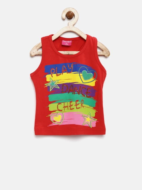 

Tiny Girl Red Printed Embellished Top