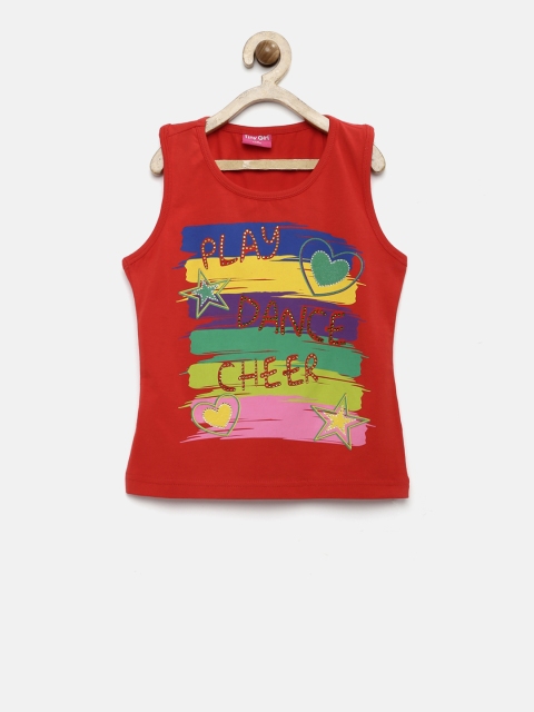 

Tiny Girl Red Printed Top