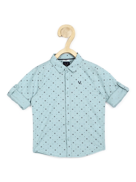 

Allen Solly Junior Boys Blue Slim Fit Printed Casual Shirt