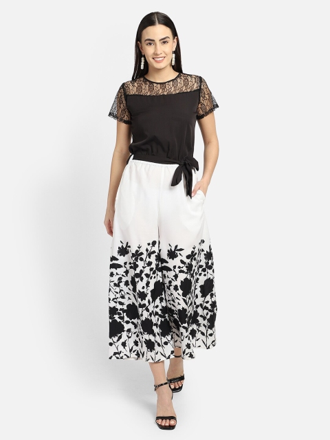 

emeros Black & White Printed Basic Jumpsuit