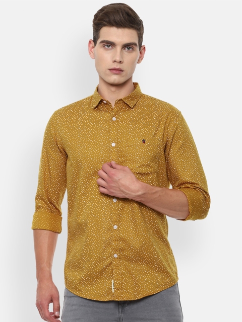 

Louis Philippe Jeans Men Yellow Slim Fit Floral Printed Pure Cotton Casual Shirt
