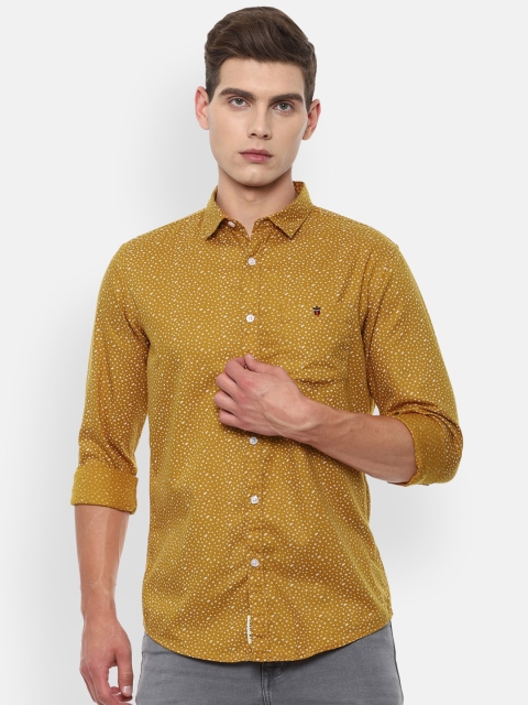 

Louis Philippe Jeans Men Yellow Slim Fit Floral Printed Casual Shirt