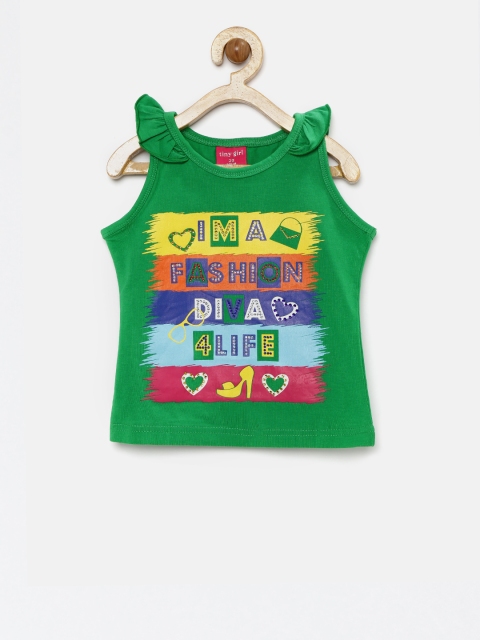 

Tiny Girl Green Printed Top