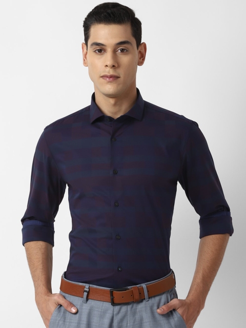 

Louis Philippe Sport Men Navy Blue Slim Fit Horizontal Stripes Casual Shirt