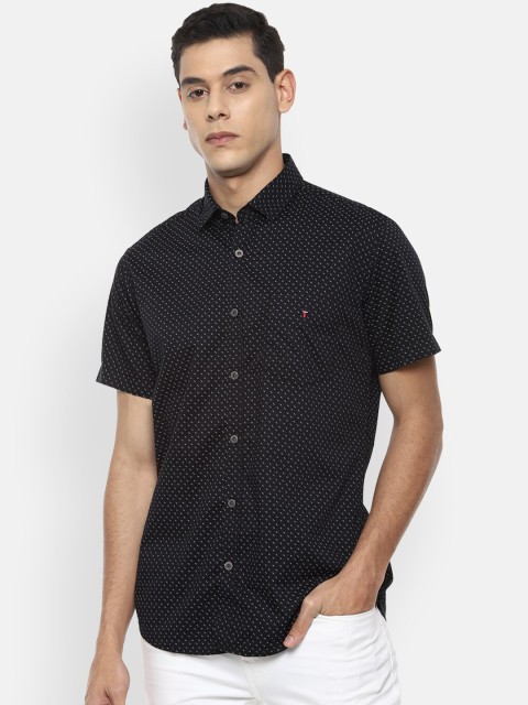 

Louis Philippe Sport Men Black Slim Fit Printed Pure Cotton Casual Shirt