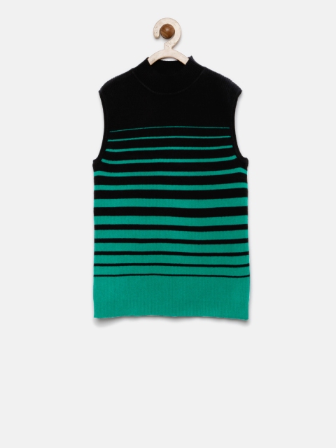 

Tiny Girl Black & Green Striped Sleeveless Sweater