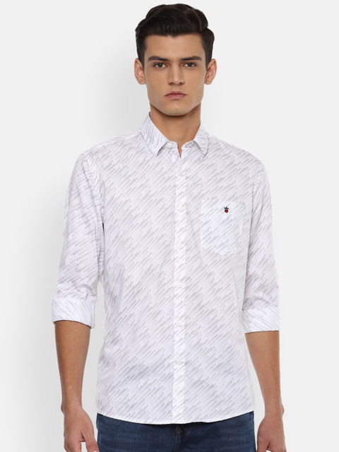 

Louis Philippe Sport Men Grey Slim Fit Printed Pure Cotton Casual Shirt
