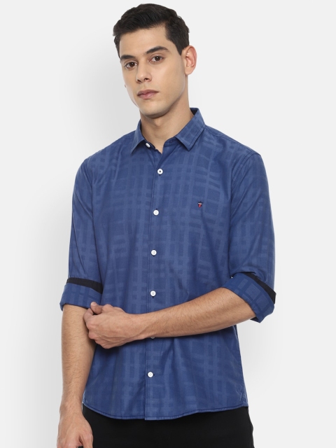 

Louis Philippe Sport Men Blue Slim Fit Checked Pure Cotton Casual Shirt
