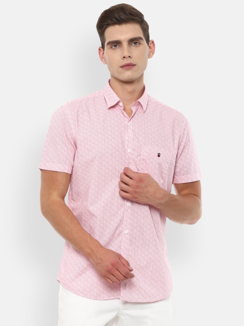 

Louis Philippe Sport Men Pink Slim Fit Floral Printed Pure Cotton Casual Shirt