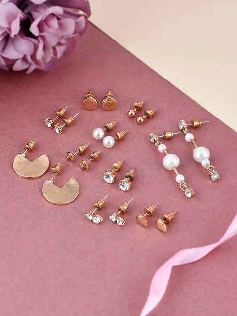 

Shoshaa Gold-Toned Contemporary Studs Earrings