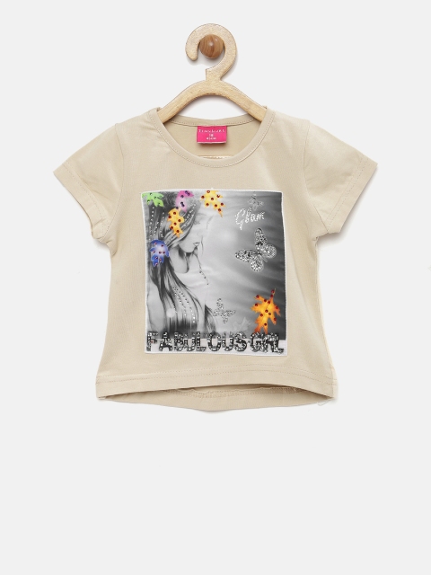 

Tiny Girl Beige Printed Top