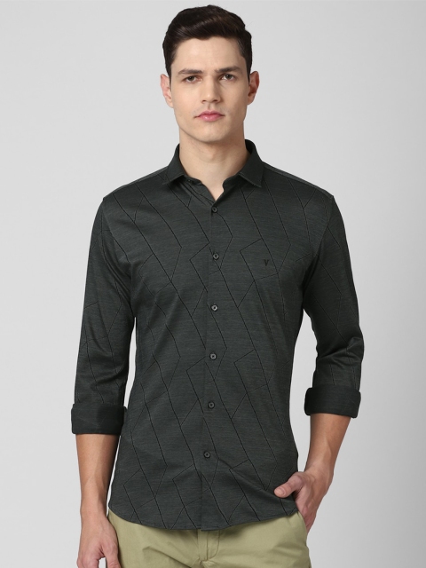 

Van Heusen Sport Men Grey Slim Fit Printed Pure Cotton Casual Shirt