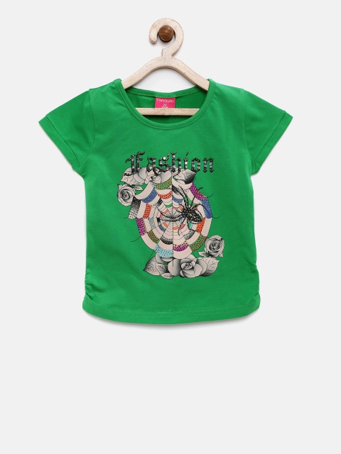 

Tiny Girl Green Printed Embellished Top